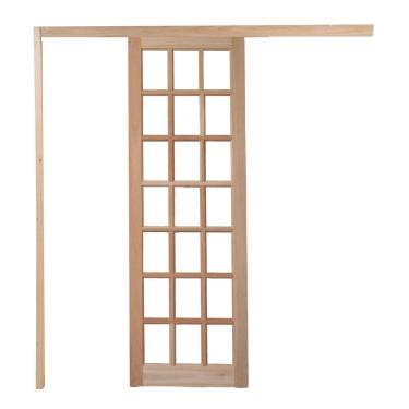 Imagem de Porta Quadriculada C- Kit Madeira 210x80