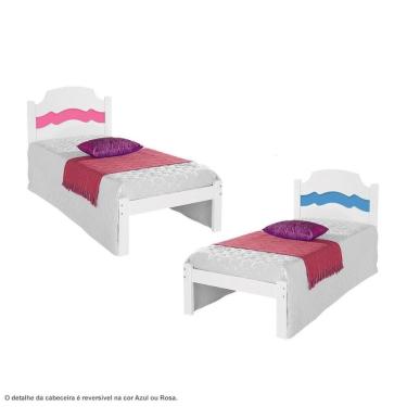 Imagem de Cama Iris Solteiro 0,88cm Branco-azul-rosa - Cambel