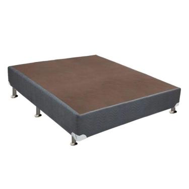 Imagem de Cama Box Base Universal Casal Suede Gray (138x188x30) - Ortobom