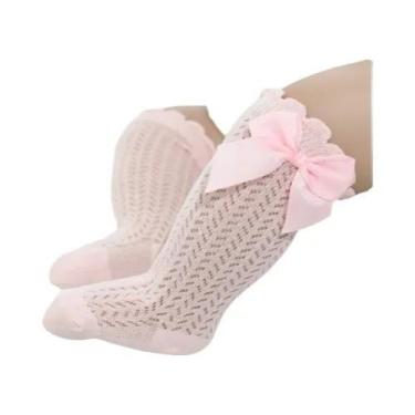 Imagem de Meias De Algodão Com Laço Para Bebês Meninas E Meninos, Antiderrapante