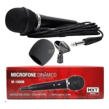 Imagem de Microfone Com Fio Com Chave Mxt M1800B + Cachimbo E Espuma