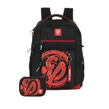 Imagem de Kit Mochila Enaldinho Costas E Estojo Box Youtuber Vermelho