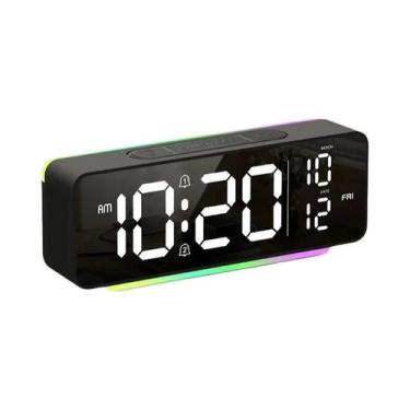 Imagem de Despertador Digital LED Com Luz Noturna E Exibição De Data E Hora Para