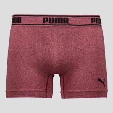 Imagem de Cueca Puma Boxer Sem Costura Bordô Mescla, G