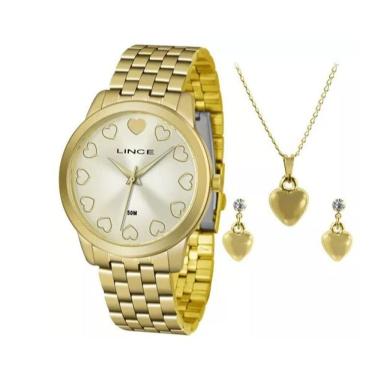 Imagem de Relógio Lince Feminino Lrgh093lkv72 e Kit Semijóias