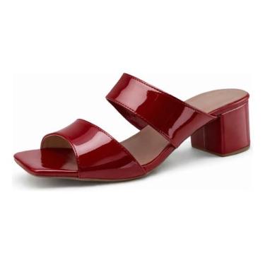 Imagem de Sandália Feminina Tamanco Colors Salto Grosso Bico Quadrado - JCL, Ver