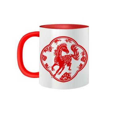 Imagem de Caneca de Porcelana Cavalo de Fogo Zodíaco Chines 325mL - VilelaGG