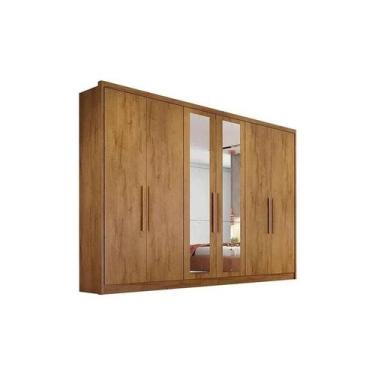 Imagem de Guarda Roupa Casal 6 Portas 8 Gavetas com Espelho Robust Plus - NOVO H