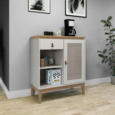 Imagem de Aparador - Trama 800x940x385 Mm 1 Gav 1 Gaveta 1 Porta com Vidro 80cm 