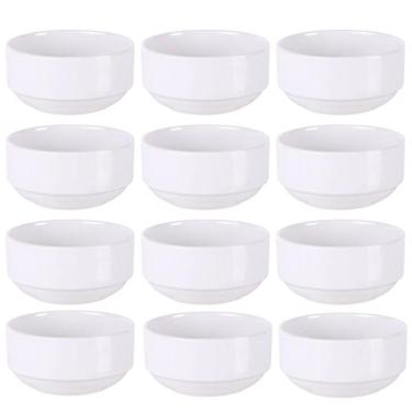 Imagem de Jogo 12 Tigelas Bowl em Porcelana Branca 138ml Tramontina Paola Empilhável Restaurante Buffet