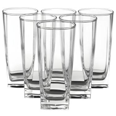 Imagem de Jogo 6 Copos Quadrado Texas Vidro 320ml - Elegância e Versatilidade - 