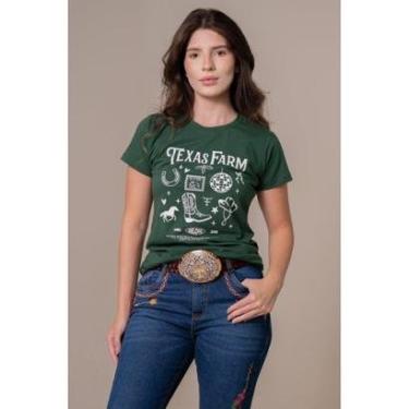 Imagem de CAMISETA FEMININA TEXAS FARM - ELEMENTS - CF373 - VERDE BANDEIRA/ OFF WHITE-Feminino