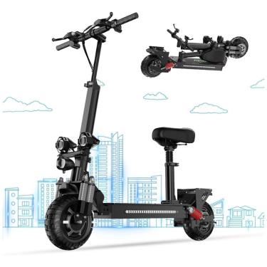 Imagem de Scooter Elétrica para Adultos até 127 kg, Velocidade Máxima de 48 km/h e Alcance de 59 km com Pneus Off-Road e Sistema de Absorção de Choque