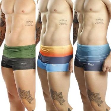 Imagem de Kit 3 Sungas Masculina Estampada Boxer Forrada Premium-Masculino