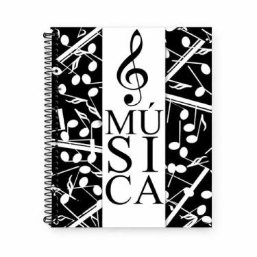 Imagem de Caderno De Música Grande Capa Dura Espiral 70 Folhas Livro Música + Fo