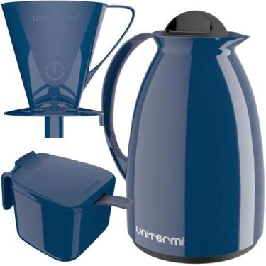 Imagem de Kit Para Café Garrafa Térmica+Açucareiro+Suporte Porta Filtro Unitermi