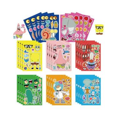 Imagem de Adesivos De Rosto Do Bob Esponja E Patrick Estrela, 8 Ou 16 Peças, Lem