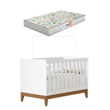Imagem de Berço Americano Flip Branco Acetinado com Colchão Gazin - Reller