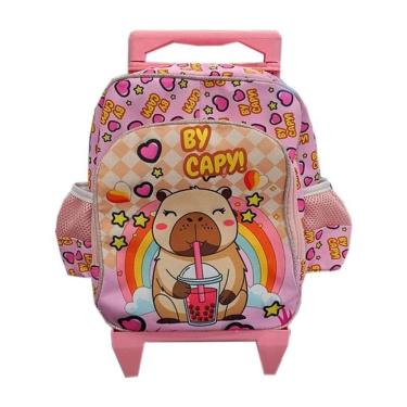 Imagem de Mochila Escolar Infantil com Rodinhas Baby Capivara - GV Bolsas