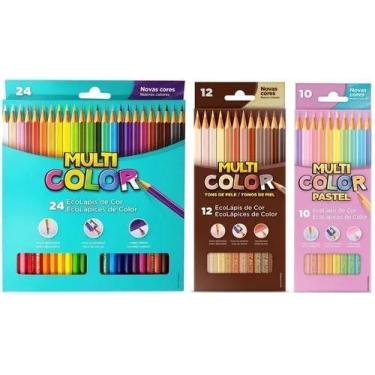 Imagem de Lápis De Cor 24 Cores + 12 Tons Pele + 10 Tom Pastel Faber - Congratul