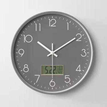 Imagem de Relógio de Parede Silencioso 30cm Design Moderno Minimalista Academia 