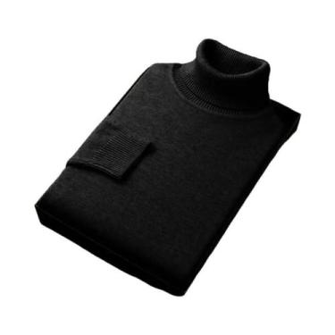 Imagem de Suéter Masculino De Tricô Gola Alta Quente Manga Longa Respirável Pulô