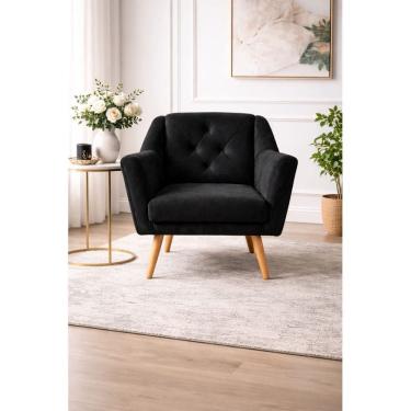 Imagem de Poltrona Rita Decorativa Reforçada para Recepção Clínica Salão Sala de Estar Veludo