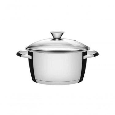 Imagem de Caçarola Allegra 24cm Funda Tramontina Com Tampa De Vidro Aço Inox