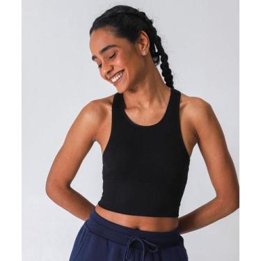 Imagem de Top Fitness Nadador Sem Costura Marisa Preto, Preto, G