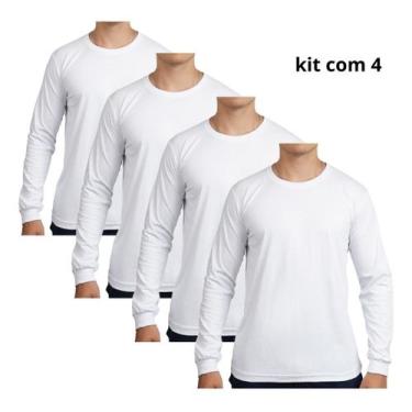 Imagem de Kit 4 Camisetas Manga Longa Premium 100% Algodão Leve - Elisa Lucas, B