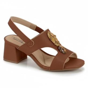 Imagem de Sandália Feminina Modare Salto Bloco Baixo Ultraconfort -, Avelã, 38