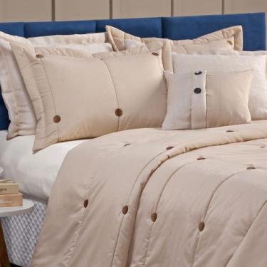 Imagem de Kit Cobre Leito Queen ou King 07 Peças Bordado 300 Fios Toque Macio Bo