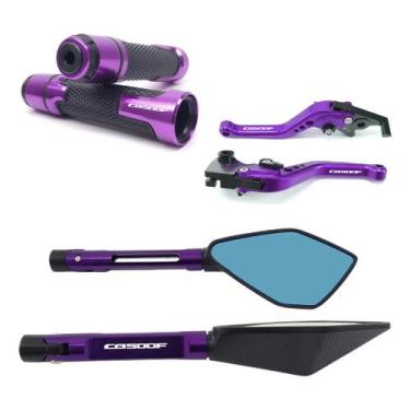 Imagem de Kit Manete Manopla Retrovisor Honda Cb500f Gravado A Laser - NoBrand, 