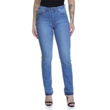 Imagem de Calça Jeans Feminina Elastano Reta C/ Alto Vilejack VFCJ3037 Cor:;Tamanho:44-Feminino