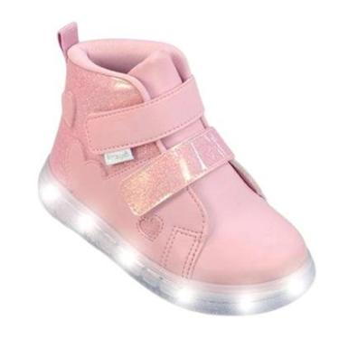 Imagem de TÊNIS DE LED INFANTIL PAMPILI SNEAKER LUZ GLITTER ROSA GLACE-Feminino