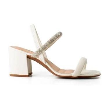 Imagem de Sandália Salto Bloco Dakota Y9962 Elegante Calce Fácil Conforto Tiras Brilhos Estilo Fe...