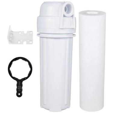 Imagem de Kit Filtro Caixa Dágua Cavalete 9 3/4 + Polipropileno Liso Cor Branco 