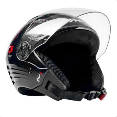 Imagem de Capacete Fw3 Moto Motociclista X Open Classic Preto Brilho - Tork