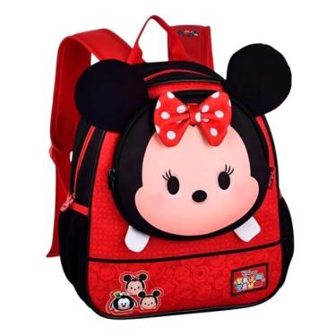 Imagem de Mochila Escolar Infantil Pequena Mickey - Minnie - Unicórnio Cor:Verme