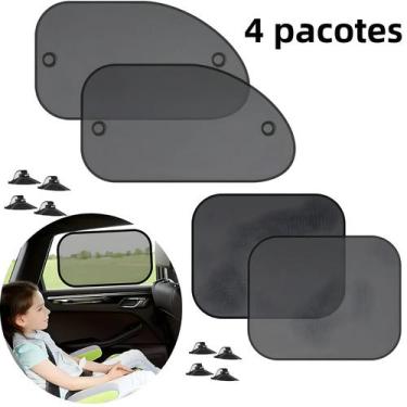 Imagem de Protetor Solar Para Carro Infantil 4 Peças, Cobertura Lateral De Janel