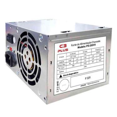 Imagem de Fonte atx 200w ps-200v4 s/cabo cinza c3tech - C3 Plus, 115V / 230V
