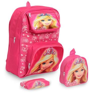 Imagem de Kit Mochila Infantil Escolar Barbie Creche Pre Escola - Plike