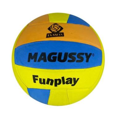 Imagem de Bola De Vôlei Magussy Funplay Matrizada, Azul, Amarelo, Único