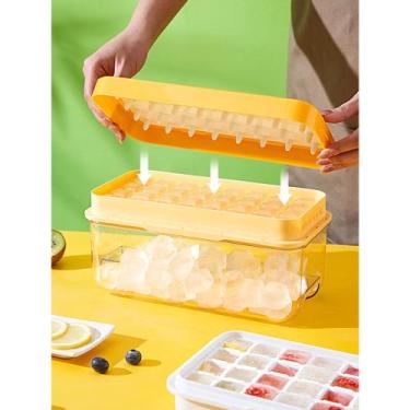 Imagem de Bandejas de gelo de silicone de 32 cubos para freezer, bandeja de cubo