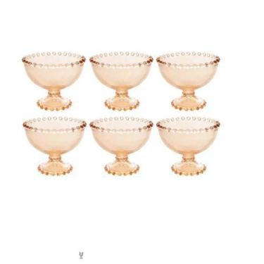 Imagem de Conjunto Taça de Sobremesa de Cristal Pearl Wolff Ambar 11X9CM 6PÇS