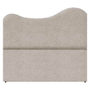 Imagem de Cabeceira Casal Selena 140cm Fixação no Box Madeira Eucalipto Estofada Boucle Creme Arte das Cabeceiras