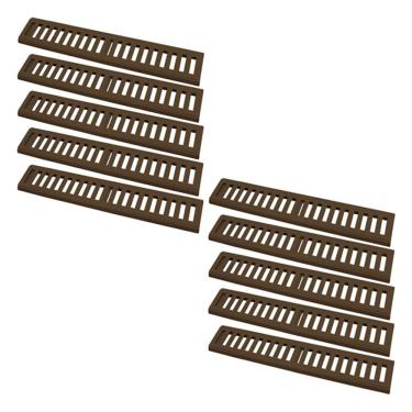 Imagem de Kit 10 Ralo Grelha Linear 7707X10GDA com Caixilho Alumínio Marrom 10x50cm GDA Industria e Distribuidora de Fundidos