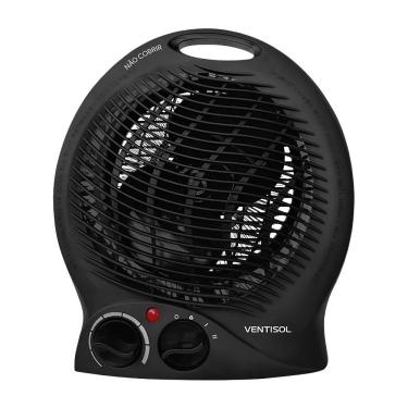 Imagem de Aquecedor Elétrico Portátil Doméstico 3 em 1 Compacto Ventilador Circulação de Ar Preto Ventisol 110V