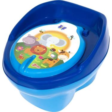 Imagem de Troninho com Redutor Baby 18+ Até 23kg Base Destacável Vira Banquinho Azul Styll Baby