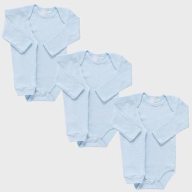 Imagem de Kit 3 Conjuntos Body Bebê Manga Longa + Calça Canelado Enxoval Materni